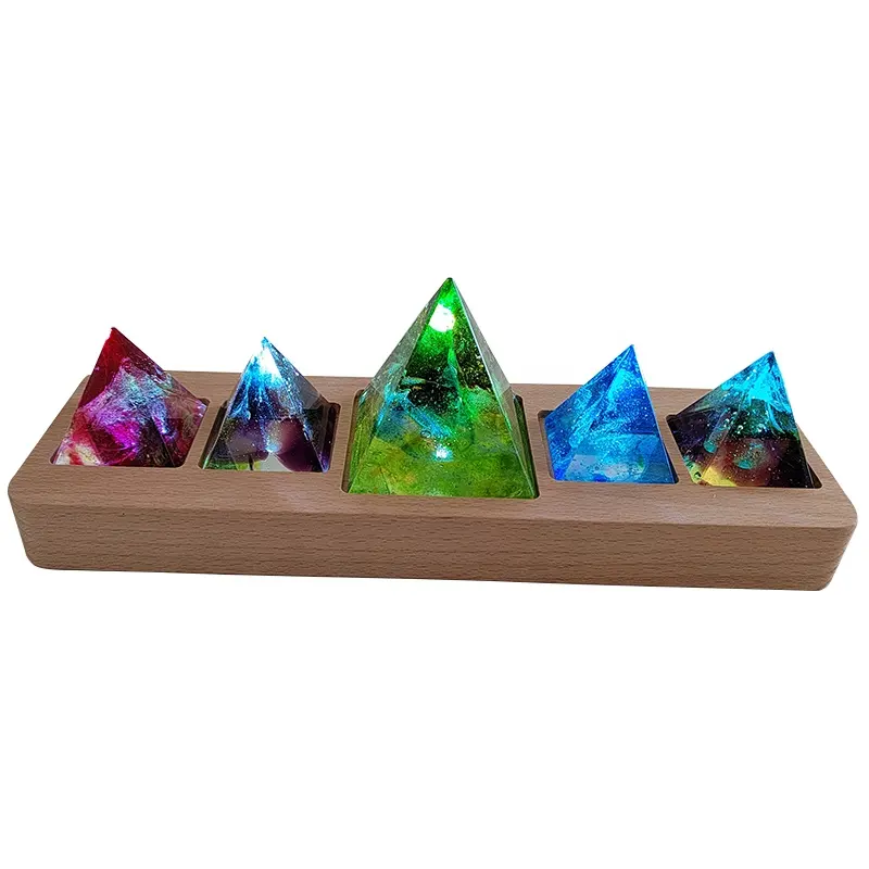 Dream Crystal Ball Solid Wood Bottoming Piece Colorful Glass Beads Luminous Starry Night Light Valentine's Day Birthday Gift