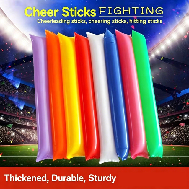 Handy Eco-friendly Plastic Custom Print Logo Inflatable Cheering Sticks Thunder Sticks with DIY Design Portable for Sport Game