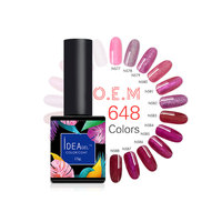 Vernis à ongles en gel UV en gros, 648 couleurs, haute brillance, longue tenue, à retirer par trempage, durcissement LED, non toxique, avec marque privée