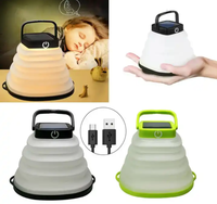 Lanterne de camping solaire pliable imperméable à l'eau à LED Lumière de camping rechargeable pour lampe de camping solaire USB