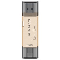Lector de tarjetas SD USB tipo C USB 3,0 adaptador de tarjeta de memoria OTG portátil 2 ranuras para Tarjeta TF y SD para Mac Windows Linux PC portátil