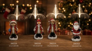 Figurine <span class=keywords><strong>de</strong></span> Noël lumineuse en fibre optique MGO, garçon avec chiot, statue enfant avec chien, design personnalisable, collections <span class=keywords><strong>de</strong></span> fêtes - Product Image 6