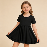 Robe décontractée mi-longue en bambou modal pour filles Baifei, certifiée OEKO-TEX, douce et écologique, avec imprimé personnalisé pour enfants