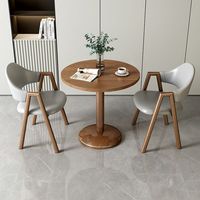 Nouvelle collection de meubles de salon, prix bas, table ronde en noyer simple et durable, ensemble de chaises en bois pour la maison, café
