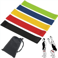 Juego de Bandas de Resistencia de Látex Natural de 5 Niveles, Mini Bandas de Ejercicio para Fitness en Casa, Yoga, Fisioterapia, Entrenamiento de Fuerza