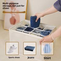 Boîte de rangement à chaussures à 24 compartiments recouverte de tissu non tissé, design moderne, pour sous-vêtements, soutien-gorge, chaussettes, sac de rangement pour la maison, grande capacité