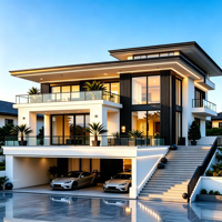 Villas préfabriquées en structure légère en acier – Maisons préfabriquées modernes et minimalistes de luxe pour hôtels, bureaux, bâtiments scolaires – Installation rapide