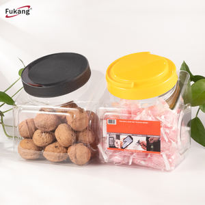 Frasco de Plástico <span class=keywords><strong>PET</strong></span> Vazio de 50ml, 4oz, 8oz, Preto e Transparente, Grau Alimentício, para Doces e Biscoitos, em Massa, com Tampa - Product Image 4