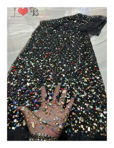 Tela de encaje de malla de diamantes de imitación coloridos personalizados de fábrica tela de cristal para graduación - Product Image 1