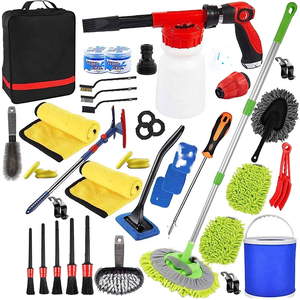 Ensemble de 56 pièces pour le nettoyage intérieur et extérieur de la voiture, kit d'outils de nettoyage de voiture en microfibre pour l'extérieur et l'intérieur - Product Image 1