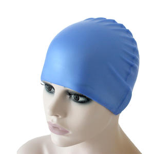 Bonnet de bain en silicone élastique unisexe, couleur unie, pour piscine et sports nautiques - Product Image 2