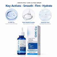 Sérum Peptidique au Cuivre GHK-Cu 1% Marque Blanche, Sérum Anti-Âge Polyvalent pour Visage, Cou et Cuir Chevelu, Lisse les Ridules et Améliore l'Éclat de la Peau