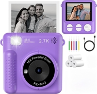 Anında kamera baskı fotoğraf kamerası çocuklar için 1080P resim HD dijital anında kamera oyuncaklar doğum günü hediyeleri