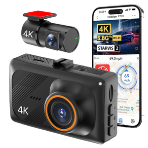 3 인치 2K 후면 및 4K 전면 미니 카메라 DashCam 듀얼 채널 차량용 <span class=keywords><strong>DVR</strong></span> 5G 와이파이 GPS WDR 자동차 블랙 박스 전면 및 후면 대시 캠 - Product Image 1
