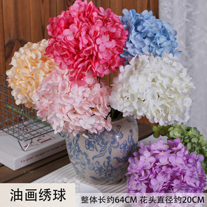 ดอกไฮเดรนเยียประดิษฐ์ จินซี ดอกไม้ผ้าไหม สีขาว ชมพู แดง น้ำเงิน เขียว ม่วง แดงกุหลาบ สีแชมเปญ สำหรับตกแต่งงานแต่งงาน ตกแต่งบ้าน - Product Image 5