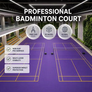 Suelo para Cancha de Bádminton Interior para Pabellón Deportivo Escolar, Centro de Entrenamiento, Tapete de PVC para Cancha, Absorción de Impactos, Antideslizante - Product Image 1