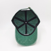 Sombrero de papá de diseñador personalizado de alta calidad, gorra de béisbol Retro de algodón lavado a la moda Popular, gorra de algodón lavada verde de 6 paneles