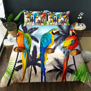 Juego de Ropa de Cama con Funda Nórdica de Poliéster con Diseño de Guacamayos de la Selva Tropical Verde, Suave y Cómodo - Product Image 5