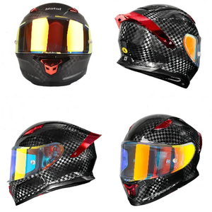 Helm sepeda motor Full Face serat karbon, helm sepeda motor dengan masker wajah pelindung matahari untuk kompetisi Off-road kualitas tinggi - Product Image 5