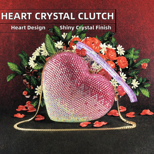 Fashion Crystal Heart Shape <b>for</b> Multi Color Women <b>Wedding</b> <b>Clutch</b> <b>Bag</b> - Product Image 2