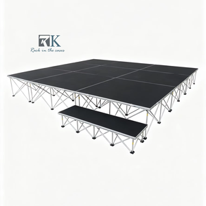 Escenario Portátil Fácil de Instalar para Interiores y Exteriores, Plataforma de Escenario Antideslizante de Aluminio, Podio para Eventos Musicales - Product Image 1