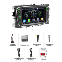 Autoradio 4 cœurs avec écran HD 7 pouces, Carplay sans fil, Android Auto, radio FM, Bluetooth, lecteur DVD pour Ford Focus