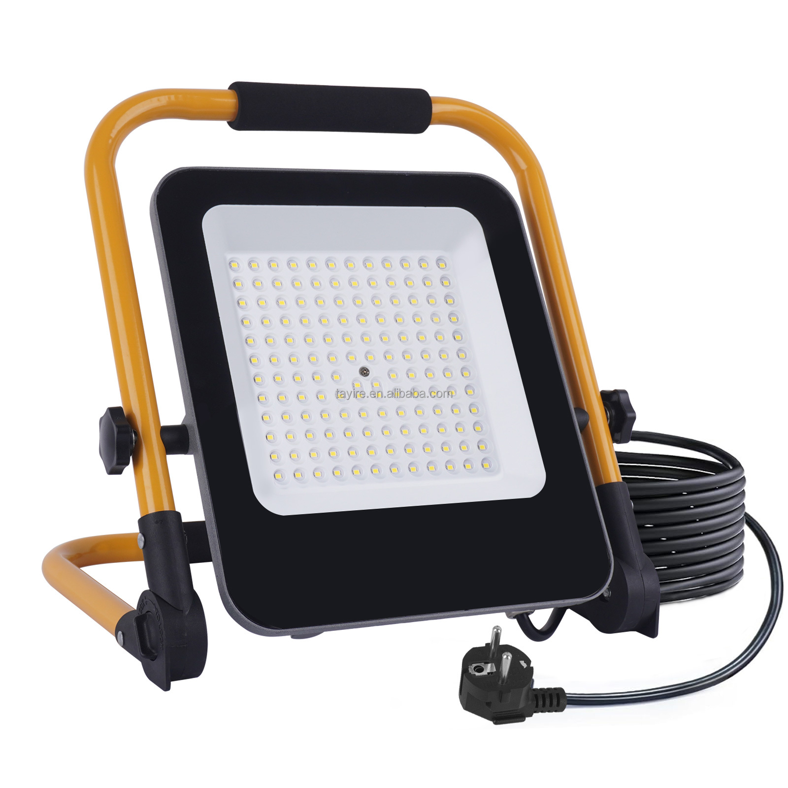 High Lumen 50W/100W/150W/200W LED Outdoor 360° Rotating Work Light IP66 Working Stand Floodlight for Europe Portable Site Light