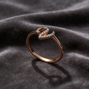 Anillo de compromiso unisex de oro macizo chapado en oro de 10K/14K con diamantes cultivados en laboratorio y circonitas, diseño de racimo, personalizado, bonito, para aniversario, con letras del alfabeto. - Product Image 2