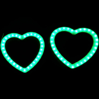 Nouvelles feux de positionnement LED RGB en forme de cœur avec effet de poursuite et clignotants séquentiels, contrôle par application, pour décoration automobile