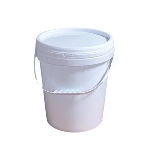 Food Storage Container <b>20L</b> Plastic <b>Bucket</b> With Handle Clip On Lid Cylinder Shape For Chemical Packaging - Product Image 1
