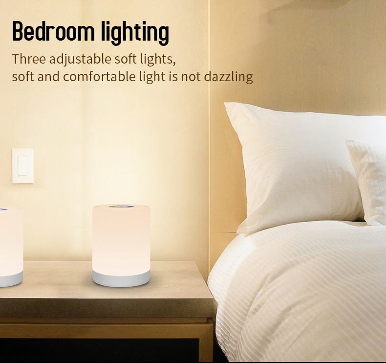 Rechargeable Smart LED Touch Control Night Light Induction Dimmer Intelligent Bedside Portable Lamp Dimmable RGB Color Change