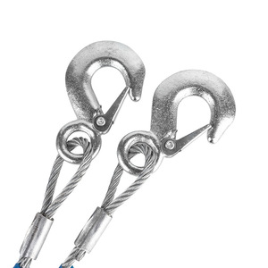 Cuerda de remolque de alambre de acero de 5 m y 7 toneladas de alta resistencia con gancho y cierre azules con recubrimiento de zinc para remolcar vehículos - Product Image 2
