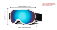 Lunettes de ski de neige de sport professionnel avec lunettes de ski d'extérieur cylindriques à lentille anti-buée