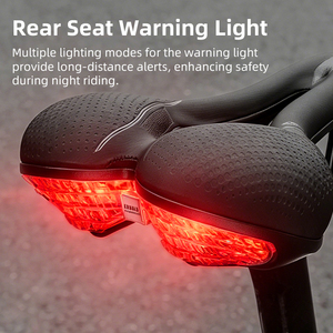 Sillín de Bicicleta ESLNF, Cómodo, Absorbente de Impactos, Hueco y Transpirable, para Hombres y Mujeres, Bicicleta de Montaña y Carretera, con Advertencia de Seguridad LED - Product Image 4