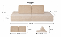 Sofá Modular para Niños, Sofá de Espuma Convertible para Niños Pequeños, Sofá de Juego Plegable con Funda Suave Lavable