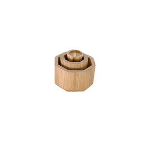 Jardinières octogonales empilables <span class=keywords><strong>en</strong></span> bois, jardinières rustiques <span class=keywords><strong>en</strong></span> bambou pour patio, pots de fleurs pour plantes, décoration intérieure, lot de 3 - Product Image 1