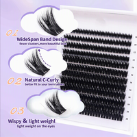 Extensions de cils en bouquets volumineux de qualité supérieure, de 10 mm à 20 mm, avec bande large, Fournisseur en gros OEM ODM
