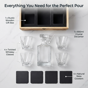 Cadeau d'anniversaire unique et cool pour papa de la part de sa fille ou de son fils, meilleur cadeau de Noël ou de retraite, ensemble de carafe à <span class=keywords><strong>whisky</strong></span> avec 4 verres - Product Image 6