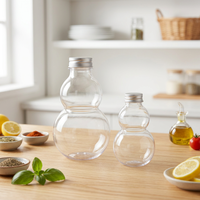 Bouteille en plastique PET transparente en forme de gourde de 200 ml et 500 ml avec bouchon à vis en aluminium, bouteille vide pour jus, lait, thé, boissons