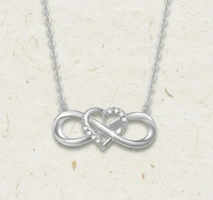 Collier en argent sterling 925 avec pendentif cœur infini délicat, amour éternel entrelacé, cadeau romantique pour elle - Product Image 5
