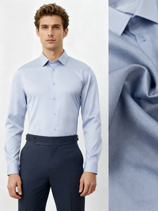 Herren Casual Büro-Hemden Langarm Formelle Kleidung in Atmungsaktivem Einfarbigem Design Mit Baumwollstoff OEM-Service - Product Image 2