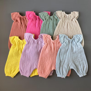 Tenue pour poupée nouveau-né de 13-15 pouces, combinaison à volants en coton mousseline, vêtements pour jouets de filles - Product Image 3