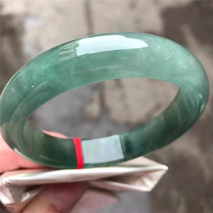 Myanmar Ice jadeite Bangle dân tộc phụ nữ hố cũ đầy đủ màu xanh lá cây dương xanh dầu xanh hoa nổi vòng tròn thật Ngọc Bích - Product Image 4