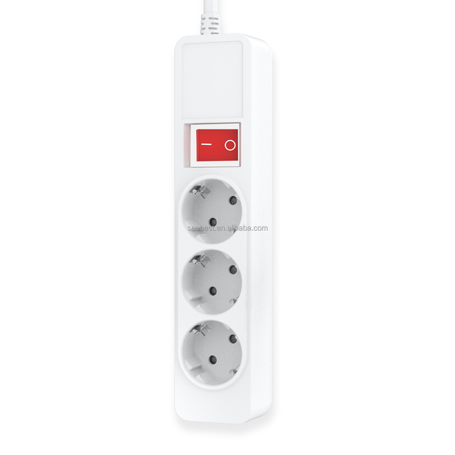 SEEBEST European Electric Extension Cord Standard Power Strip 3 USB Outlet Euro Germany Plug Socket EU Extension Cord