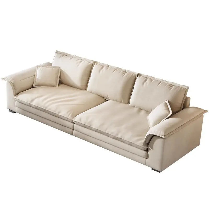 2024 YOUTAI italiano moderno estilo crema sala de estar velero en forma de L sofá de lujo de cuero