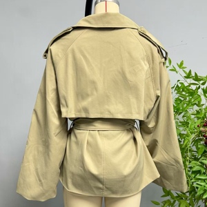 Abrigo Corto de Mujer con Doble Abotonadura, Estilo Vintage, Tejido de Punto, Holgado, Casual, con Cuello, Manga Larga, Cierre con Lazo y Forro de Poliéster - Product Image 4