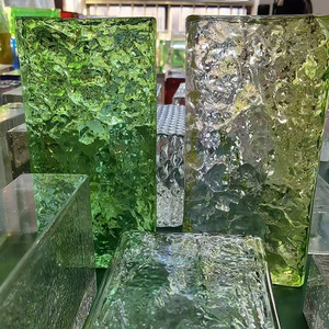 Dekorative hängende quadratische Glass teine Hängende Stücke Trennwände Transparente Textur Feste klare Mattglas-Ziegel blöcke - Product Image 5