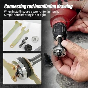 18pc 10mm Electric Drill Conversion Angle Grinder Connecting Rod and <b>8</b> Sanding Discs Kit for Metals Handle Holder Adapter - Product Image 2