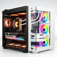 Ventilateur de refroidissement PC ARGB QiuzAim 120mm 4Pin/5V3Pin Prism 4Pro, ventilateur de boîtier d'ordinateur RGB, pales standard/inversées, noir et blanc, double couleur