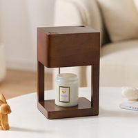 Nordische Wabi-Sabi Holz-Kerzenerwärmer-Lampe Dimmbar mit Timer Massivholz Wachsschmelzlampe für Schlafzimmer Wohnzimmer Heimdekoration